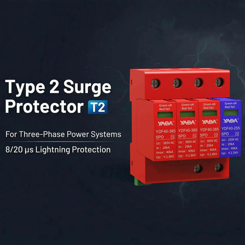 Beefed Up 3 Plus 1 Surge Protector For DIN Rail Mount 385V 40kA Peak Discharge Type 2 AC SPD 208Y 120V 3-Phase Systems