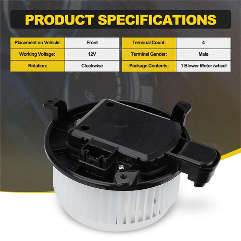 Front Side HVAC Heater Blower Motor With Brushless Design For Sequoia And Sienna 2008-2022 2011-2018 Replacement 700298