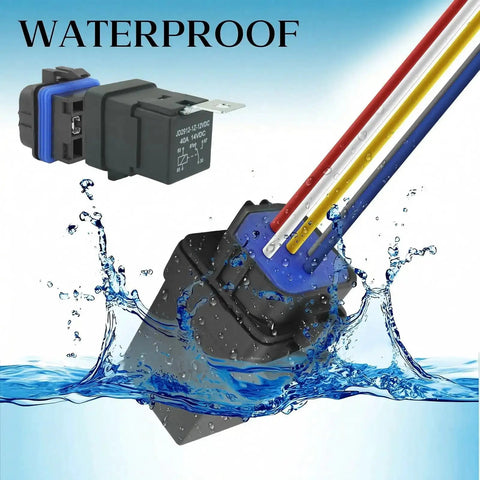Two Pack Waterproof Relay And Harness Kit Forty To Thirty Amp Twelve Volt Relay Switch Five Pin SPDT Car Relay