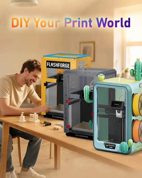 Man assembling Enclosure Kit For AD5X 3D Printer With Optimized Design, Quiet Odor Reducing, High Temp Filament Ready