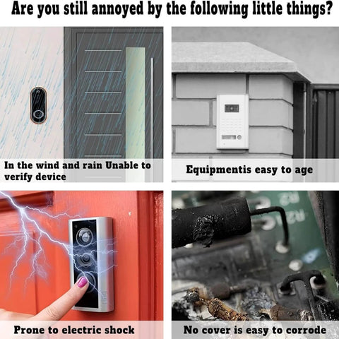 Waterproof Video Doorbell Cover With Anti Glare Shield Large Size Rain Guard For Camera Doorbell Protects From Elements