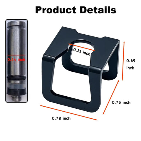 2 Ton Hydraulic Floor Jack Spare Parts Set With Hoop Claw Clamp Clips Universal Replacement For Hydraulic Floor Jacks 9mm And 11mm Clip Sizes Jack Repair Kit For Cylinder Piston Accessories 6 Pack DIY Ready showing detailed dimensions of metal clamp and cylinder piston.