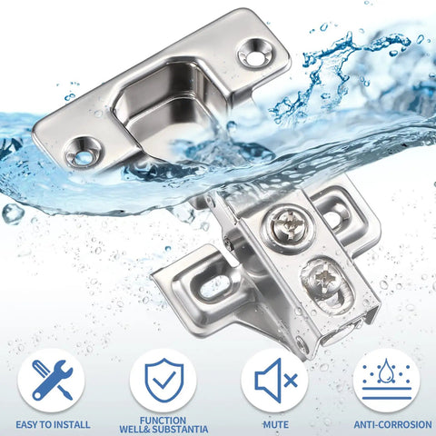 100 Pack Soft Closing Cabinet Hinges For Kitchen Half Inch Partial Overlay 105 Degree Concealed Hinges With water splash