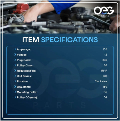Item specifications for 135 Amp Replacement Alternator For Ford 4.6L V8 Engines Fits 1998 Grand Marquis, Crown Victoria