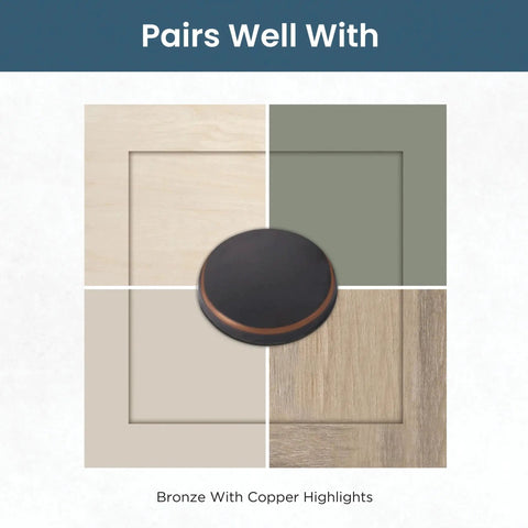 Bronze And Copper Cabinet Handles Pack Of 5 3 Inch Center To Center Bin Pulls shown with color samples