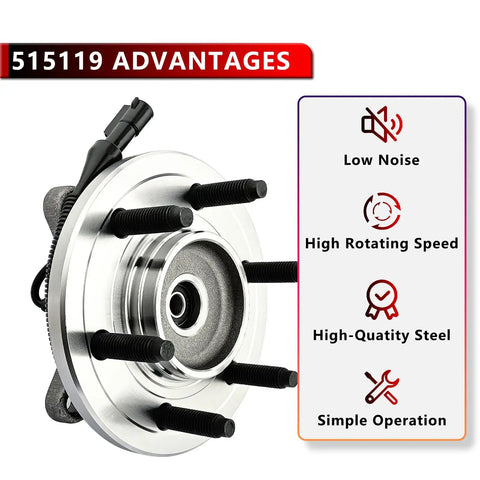 4WD Front Left Or Right Wheel Bearing And Hub Assembly Replacement Suspension Kit For Ford F150 2009 2010 with features