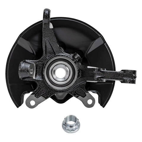 Front view of Front Wheel Hub Bearing And Steering Knuckle Assembly Kit For 2006 2011 Honda Civic with mounting holes and bearing.