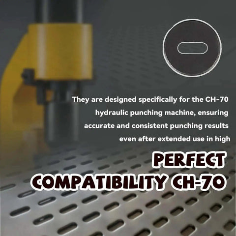 Hydraulic Oval Hole Punch Die For Metal Sheets 10x25mm Durable Replacement Punch Die shown for CH-70 compatibility