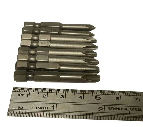 Durable Magnetic Screwdriver Bit Set With 12 Piece Slotted And Phillips Bits 1/4 Inch Hex Shank S2 Steel 2 Inch Long