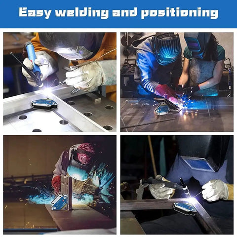Arrow Welding Magnet For Precise Metalwork And Quick Setup Purple Finish With 28 Lbs Holding Power Multi Angle Positioning At 45 90 And 135 Degrees Durable Metal Construction Great For Welding Projects By ESPTRS in use during various welding tasks.