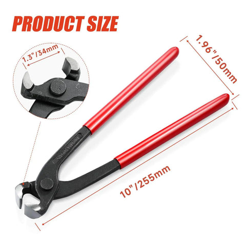 10 Inch Ear Clamp Pliers With Chrome Vanadium Steel Crimper Tool Nail Remover Pincer Crimper Tool For Pipe Hose Clamps