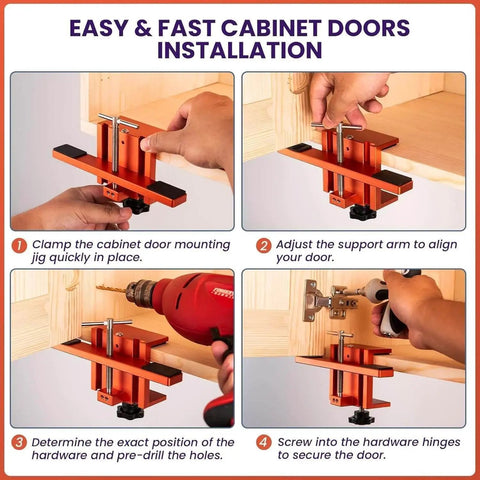 Universal Cabinet Door Mounting Jig For Easy Hinge Alignment And Drilling Template, adjustable tool for cabinet installation