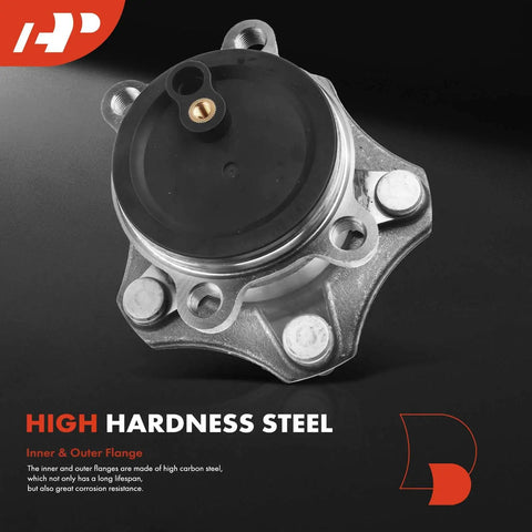 Rear Wheel Bearing And Hub Assembly For Mazda 3 2014 2015 2016 2017 2018 5 Lug Premium Aftermarket showing high hardness steel