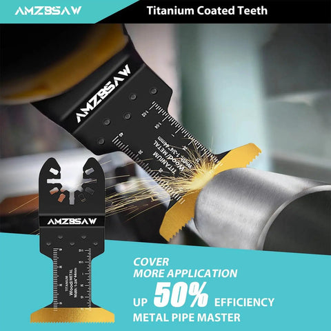 Titanium Oscillating Saw Blades 16 Piece Kit For Multitool Metal Wood Plastic Cutting High Hardness Titanium Coated Blades