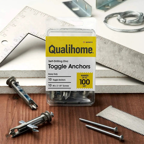 Self-Drilling Drywall Anchors And Screws Kit With Toggle Anchors And Zinc Plated Screws For Quick Secure Mounting