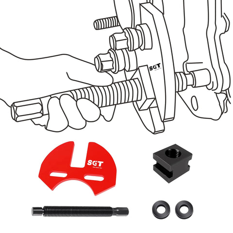 Wheel Hub Removal Tool Set For Cars And Trucks Compatible With 5, 6, And 8 Lug Hubs, showing removal plate and fastening screws.