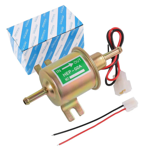 12V Low-Pressure Electric Fuel Pump Kit With Filter, 6.56 Ft 5/16 Inch ID Fuel Line, Durable Wiring For Carburetors, Lawn Mowers