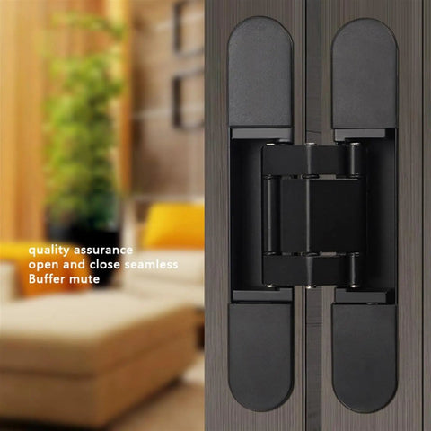 Gold Folding Cross Door Hinge Set Inconspicuous Stainless Steel Heavy Duty 180 Degree Concealed Three Dimensional Hinge for Hidden Doors