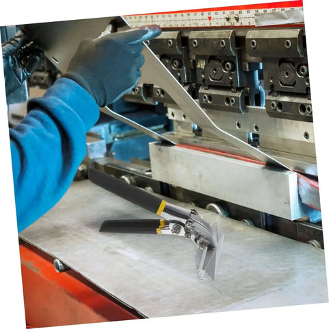 Manual Metal Bender With Straight Jaw Hand Seamer for sheet metal bending, featuring a non-slip handle and easy grip for DIY HVAC jobs.