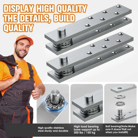 Covert Hidden Door Hinge Heavy Duty Pivot For Wood Cabinets And Bookcases 360 Degree Secret Door Hardware, steel close-up