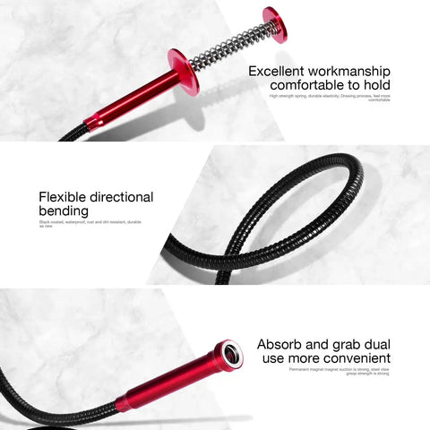Bendable Flexible Magnetic Pickup Tool With Four Claws And A 24 Inch Reach for easy retrieval in tight spaces.