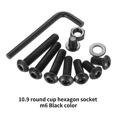 Heavy Duty 178 Piece M6 Screws And Nuts Set With Hex Socket Button Head Cap Screws Metric Bolts Nuts And Spanner Included Durable Carbon Steel Hardware Kit For Home Garage And DIY Projects, showing hex socket screws, nuts, washers, and spanner.