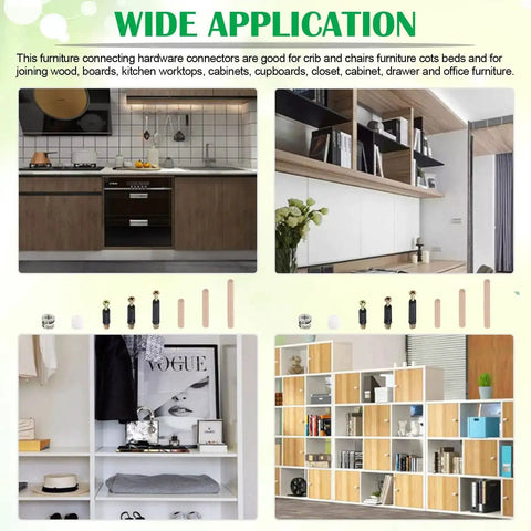 Wide application of 270 Piece 3 In 1 Cam Lock Nuts And Wood Dowel Pins Set For Cabinets Drawers Wardrobes And Furniture Panels