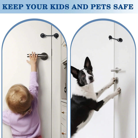 Heavy Duty Privacy Hook And Eye Latch, 4 Inch Long For Barn Doors, Gates, Cabinets And Windows installed to keep kids and pets safe