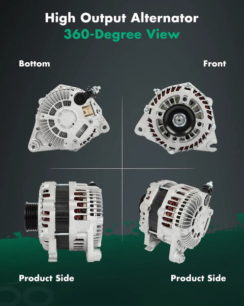 360-degree view of Alternator Replacement For Mazda 6 3.7L 2009 To 2013 And CX 9 3.5L 2007 To 2009; product in four angles.