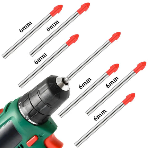 Tile Drill Bits Set 20 Pieces 6 Mm Carbide Tips For Glass Ceramic Concrete Brick And Plastic Multi Material Masonry Drill Bits Orange