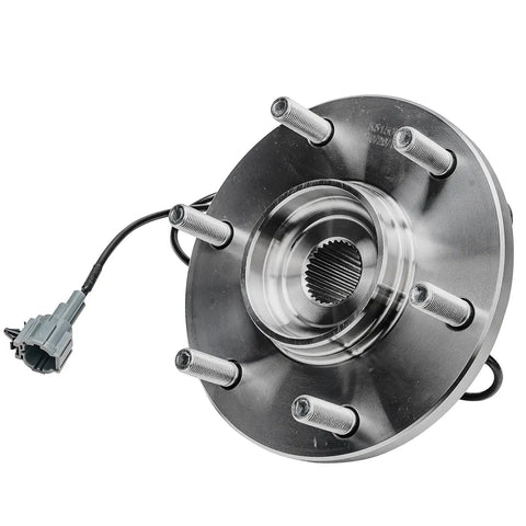 2 Front Wheel Bearing Hubs Assembly For 2004 2005 2006 2007 Nissan Titan 2005 2006 2007 Nissan Armada 6 lug ABS flange view