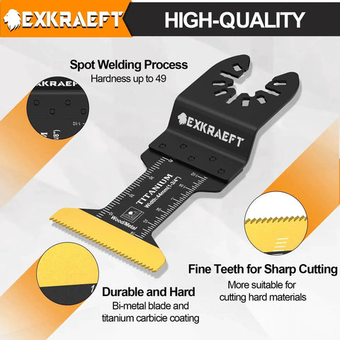 Titanium Oscillating Saw Blades Set For Metal Wood And Plastic 110 Piece Multitool Blades Kit Heat Resistant High Efficiency