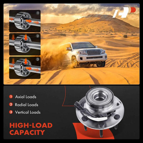 2 Pack Front Wheel Bearing And Hub Assembly For Ford F-150 And F-250 7-Lug ABS 4WD 1997-2004 Heavy Duty Roller Bearing