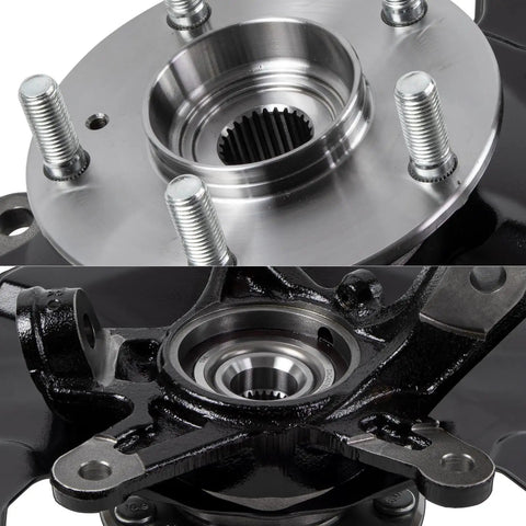 Close-up of Plug-And-Play Front Steering Knuckle Wheel Bearing Hub Assembly for Honda Civic 2012-2016 Left Driver Side
