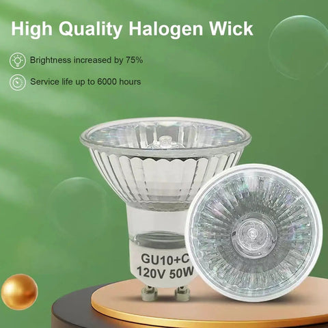 GU10 120V 50W Halogen Light Bulbs Pack Of 6 For Track Lighting And Range Hood Dimmable Candle Warmer Lamps 2700K Warm White