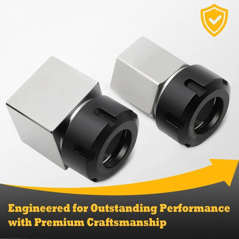 ER-32 Collet Block Set For CNC Machining, Square And Hex Workholding Blocks, High Precision Ground Flatness 0.2-0.3mm, two blocks shown