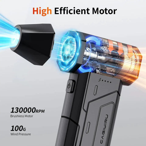 Powerful 130000 RPM Cordless Air Duster With LED Light featuring high efficient motor and brushless design