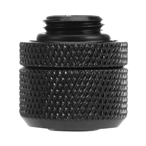 Compression fittings for soft tubing, black, G1/4 to 3/8 in ID, 1/2 in OD, 6-pack for PC water cooling