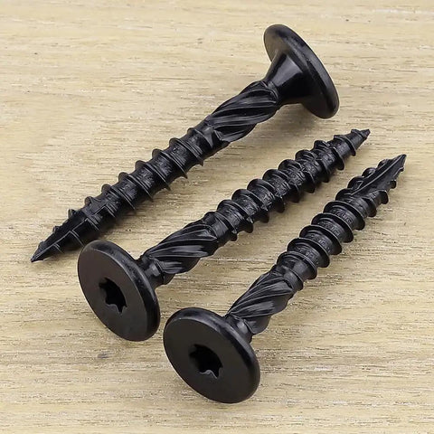 Heavy Duty 14 X 2 Inch Structural Deck Lag Screws With Epoxy Coating For Outdoor Timber And Fences, Rust Resistant Black Finish showcasing Torx T30 heads.