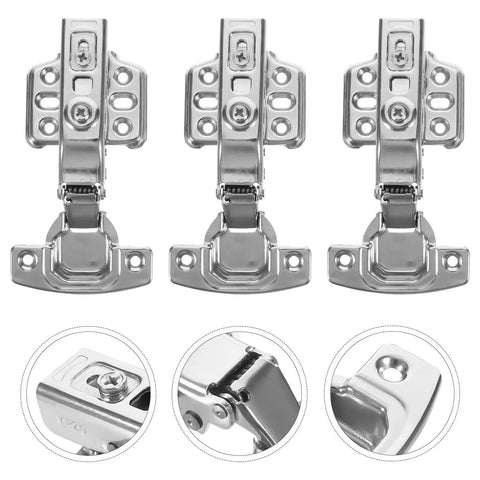 Beefy Heavy Duty Stainless Steel Self Closing Cabinet Door Hinges For Kitchen Cupboards With Buffer Action And High Load Capacity Rust Resistant Hardware 12 Pack Donfamds Premium Grade Cupboard Hardware For Smooth Soft Close And Easy Install close-up view.