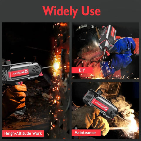 Beast Portable 110V Handheld Arc Welder With 120A Output, IGBT Inverter in use for welding at high altitudes, DIY, and maintenance.