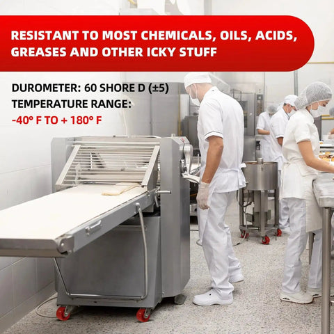 Heavy Duty Stainless Steel 4 Inch Casters With Rust Proof Polyurethane Wheels in a food processing plant kitchen