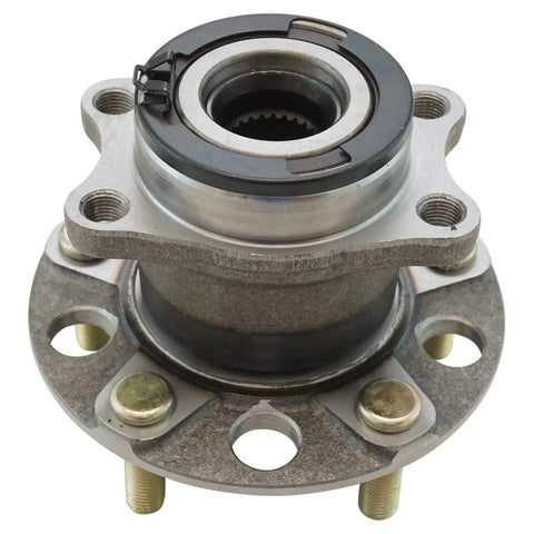 Close-up of Rear Wheel Bearing And Hub Assembly Set For 2007 2013 Mitsubishi Outlander AWD And 2012 2015 Lancer SE Plus 2016 2017 Lancer AWD Two Piece Replacement Kit Driver And Passenger Sides