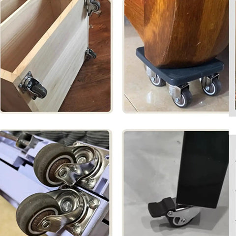 Stem Casters With 360 Degree Swivel TPR Wheels For Carts Furniture Dolly And Workbenches, installed on furniture and equipment
