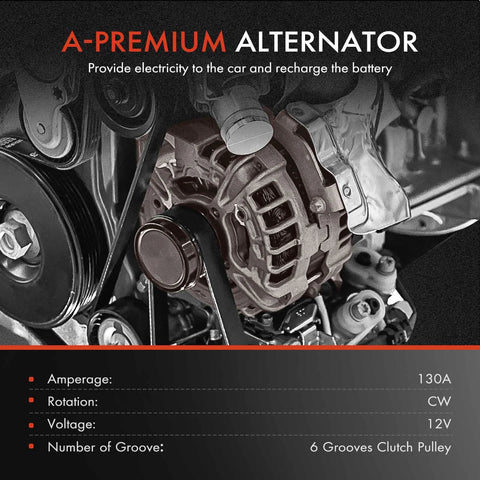 Image of a Premium Plug-and-Play Alternator Replacement for Kia Soul 2017-2019, Rio 2018-2019, Seltos 2021, Hyundai Accent 2018-2019.