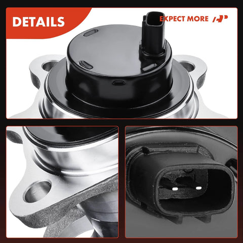 Rear Right Wheel Bearing Hub Assembly With ABS For Toyota Highlander 2004 2007 And Lexus RX330 2004 2006 RX350 2007 2009 RX400h 2006 2008 FWD Only 5 Lug Compatible For A Smooth Ride close-up view showing ABS sensor and 5-lug design.