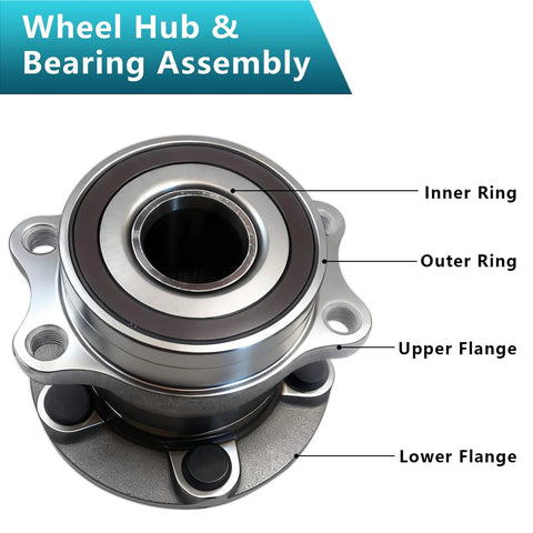 Rear Wheel Bearing Hub Assembly 512518 For Subaru Crosstrek Impreza Forester XV Crosstrek 2012-2021 Two Piece, labeled parts.