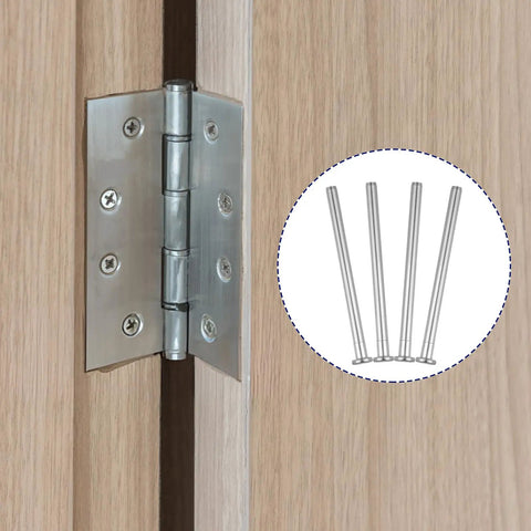 Four Pack Three Point Five Inch Door Hinge Pins Stainless Steel Replacement Kit For Interior Doors DIY Ready Hinge Bushing
