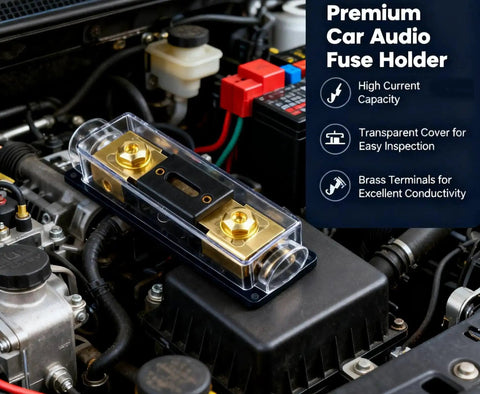 Inline ANL Fuse Holder Kit For 0 2 4 Gauge Wire With Dual 150 Amp Fuses, Easy Direct Connection For Car Audio System Wiring in engine