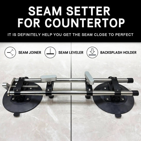 Heavy Duty Vacuum Countertop Leveling System With 3 Second Quick Suction Tech and 4 Adjustable Knobs on a granite surface